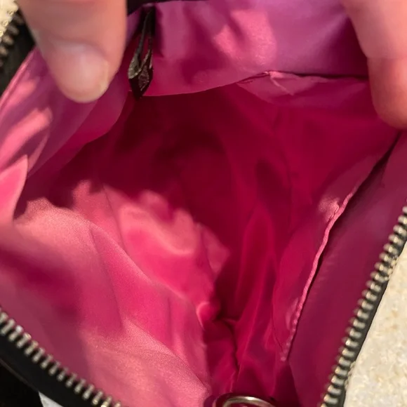 Coach Poppy Swingpack Black Gray Crossbody Adjust Strap Zipper Bag Purse op art - Picture 5 of 11